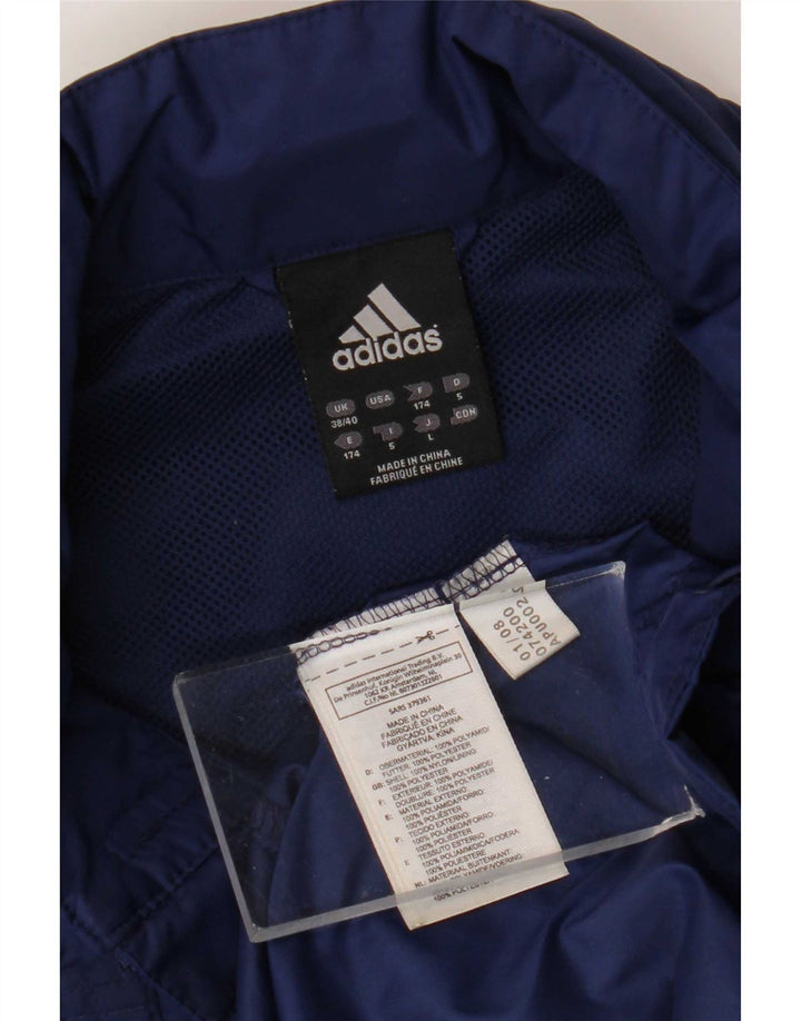 Giacca antipioggia grafica da uomo Adidas UK 38/40 Medium Blu Navy Colourblock