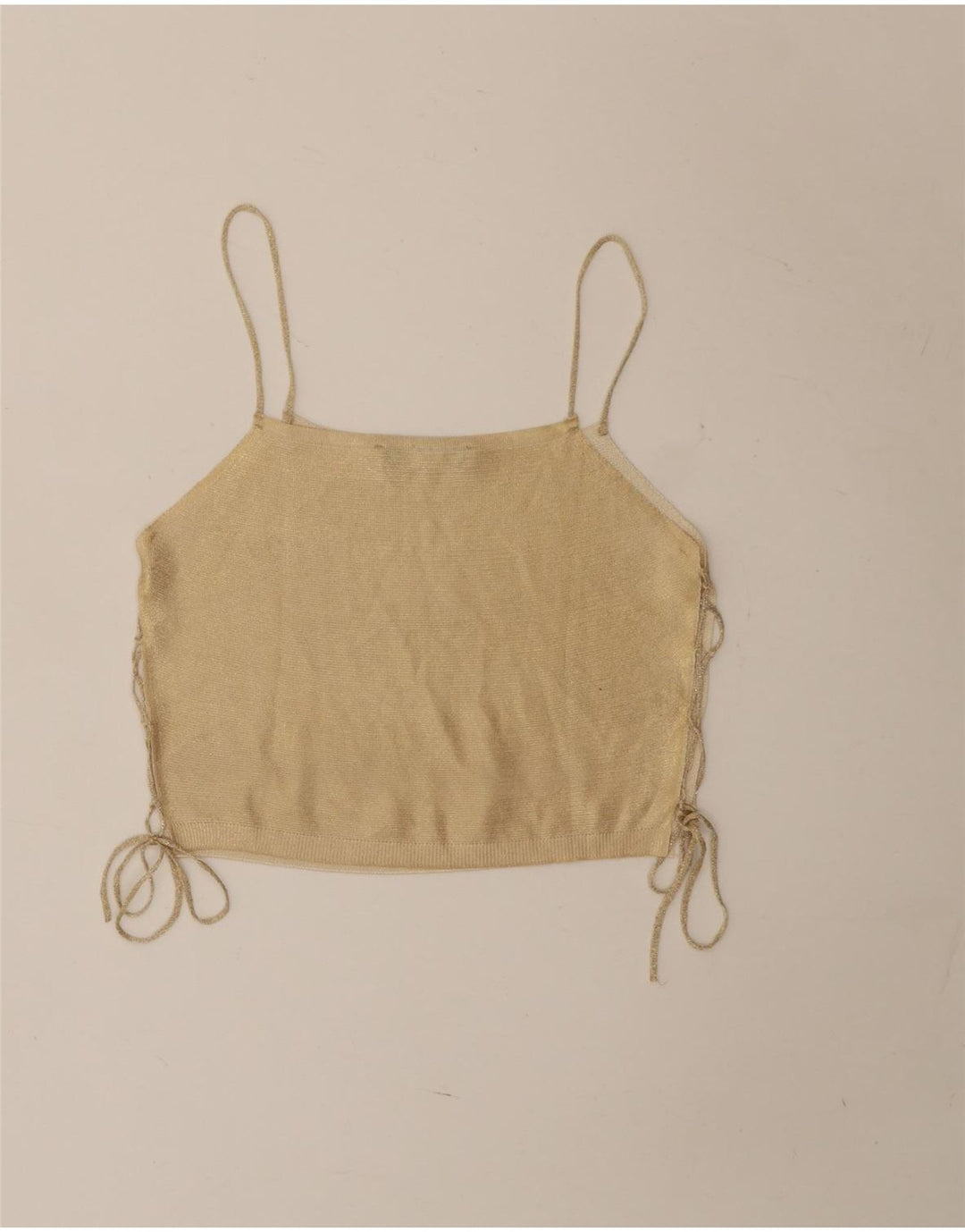 Canottiera corta corta da donna Zara UK 12 beige medio