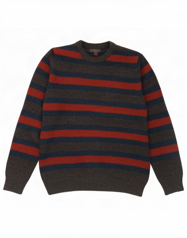 Maglione maglione girocollo da donna Marks & Spencer UK 16 grandi righe grigie