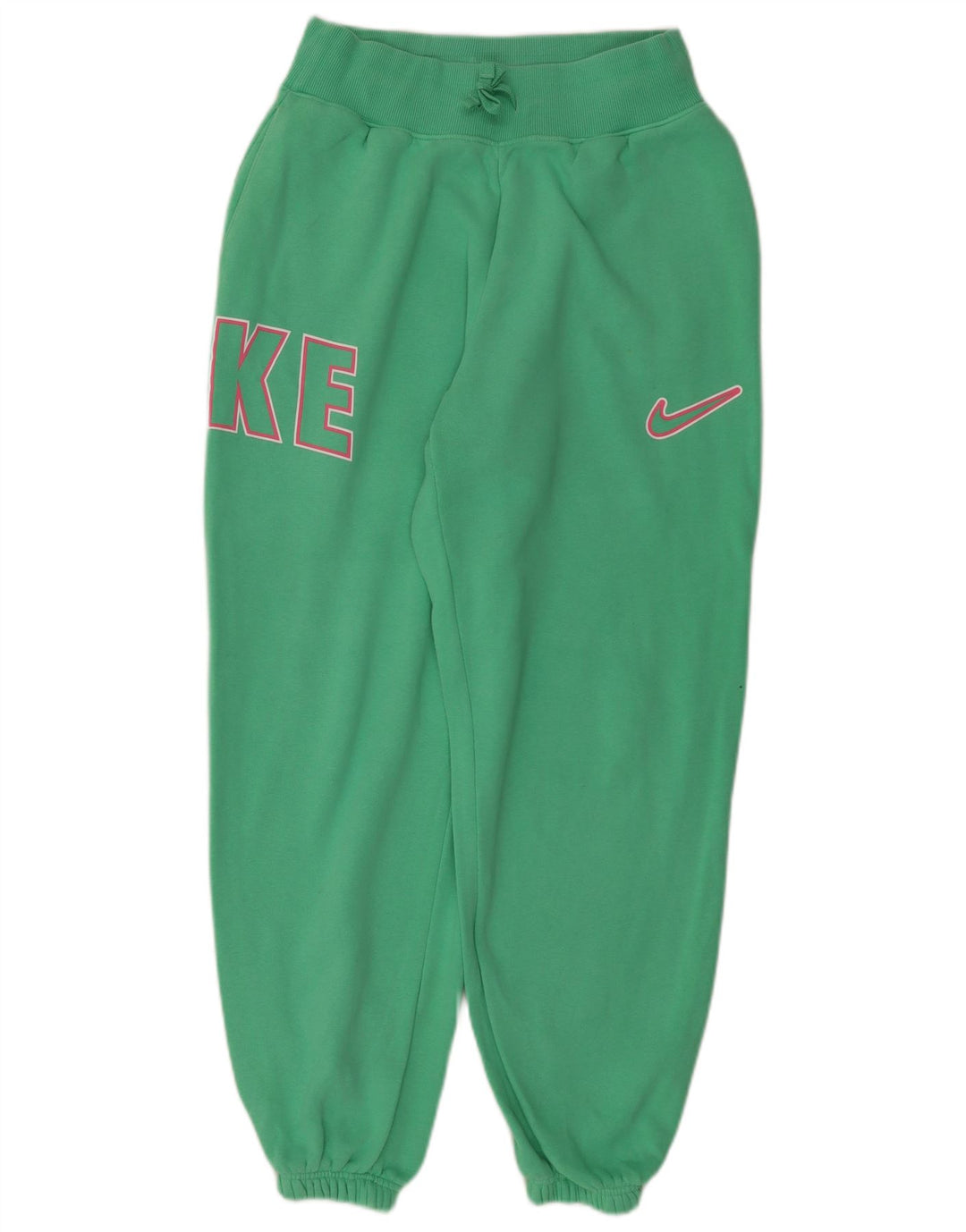NIKE Pantaloni da tuta con grafica da donna Joggers UK 10 Small Verde Cotone