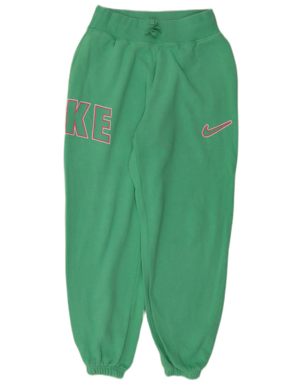 NIKE Pantaloni da tuta con grafica da donna Joggers UK 10 Small Verde Cotone