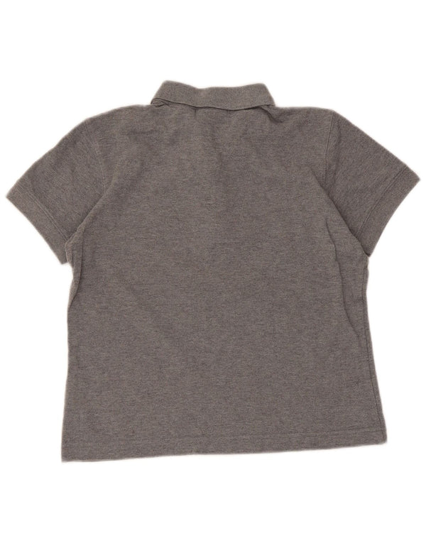 Polo corta da donna Fila UK 10 piccola in cotone chiazzato grigio