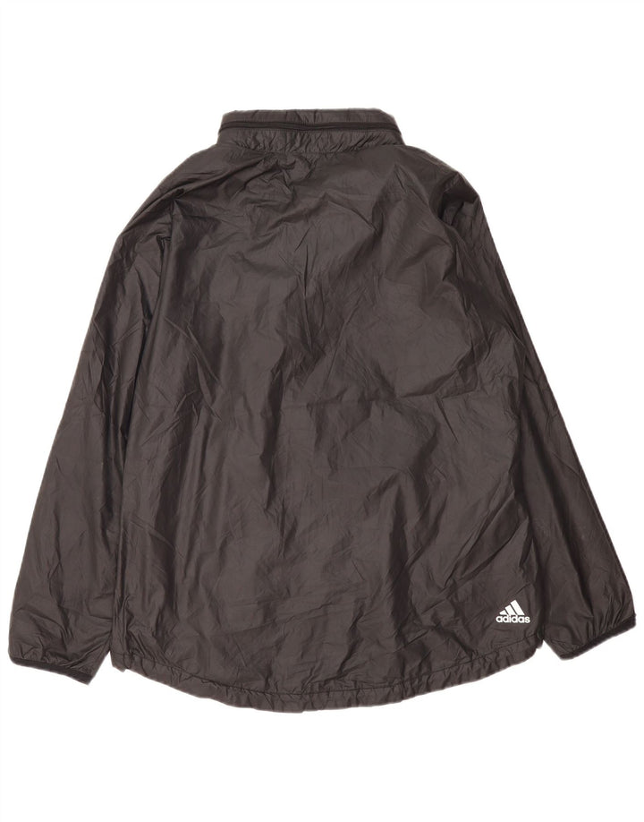 Giacca antipioggia grafica da donna Adidas UK 16/18 grande poliestere nero