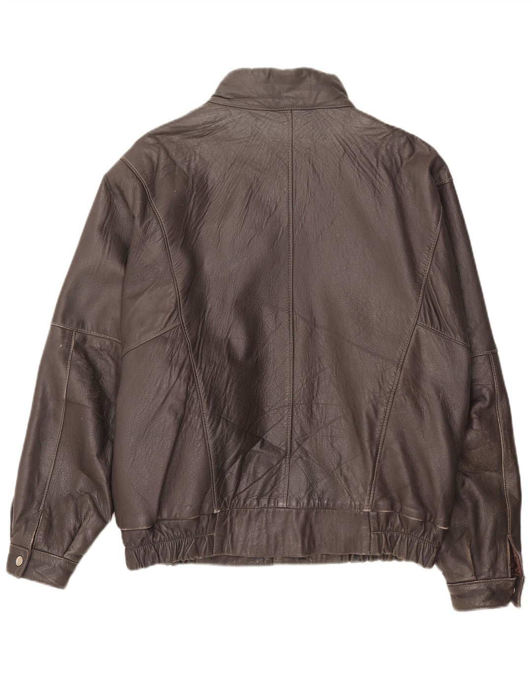 Giacca in pelle vintage da uomo UK 36 piccola in pelle marrone