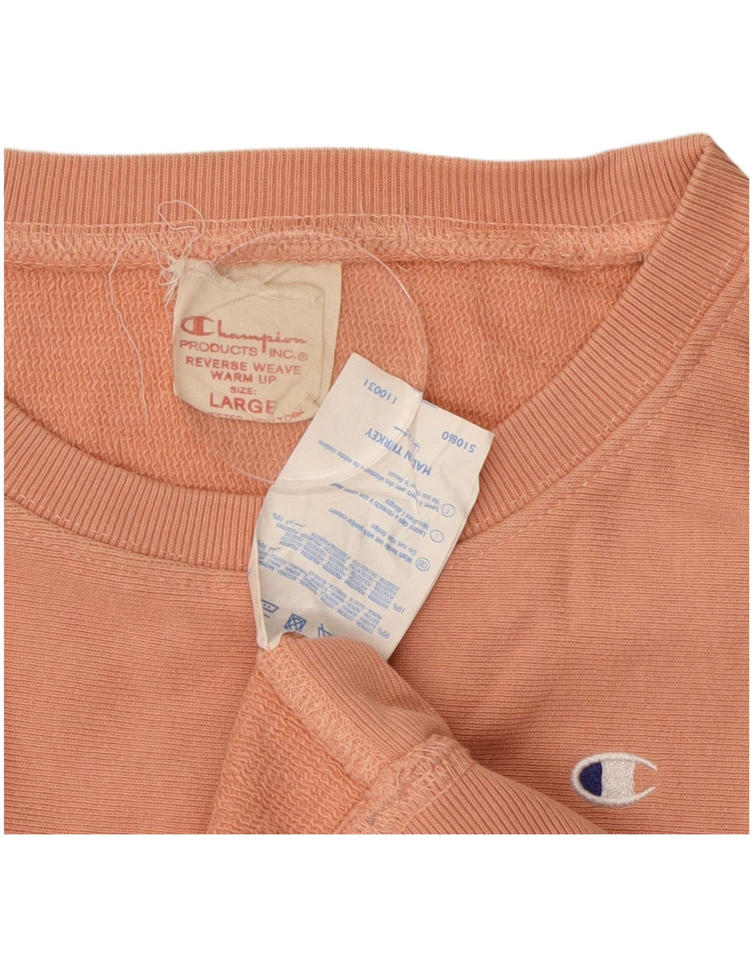 Felpa Champion da donna con trama inversa, UK 16, grande, cotone arancione