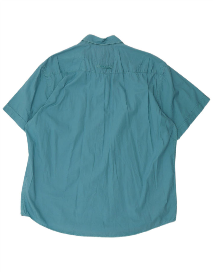 CAMEL ACTIVE Camicia a maniche corte da uomo XL in cotone blu
