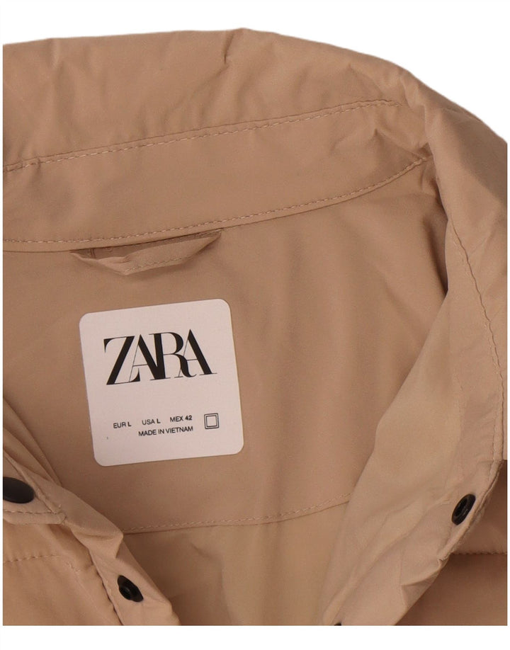 Giacca imbottita da uomo Zara UK 40 Large Beige Poliestere