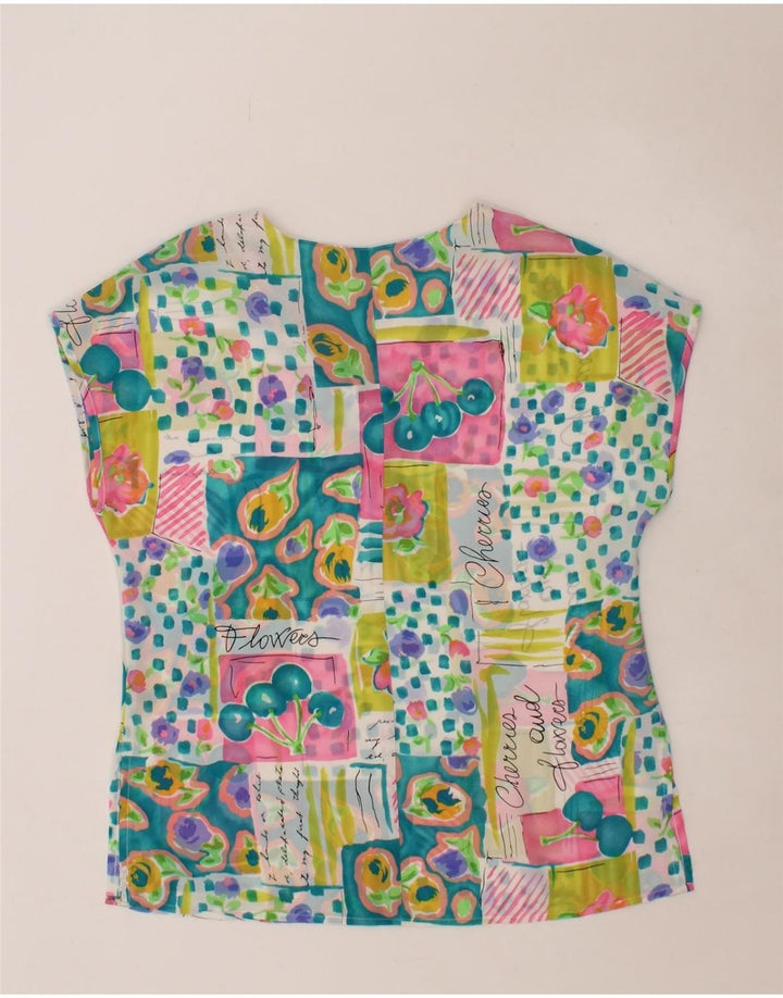 VINTAGE Womens Graphic Blouse Top UK 14 Large Multicoloured Patchwork Vintage Vintage and Second-Hand Vintage from Messina Hembry 