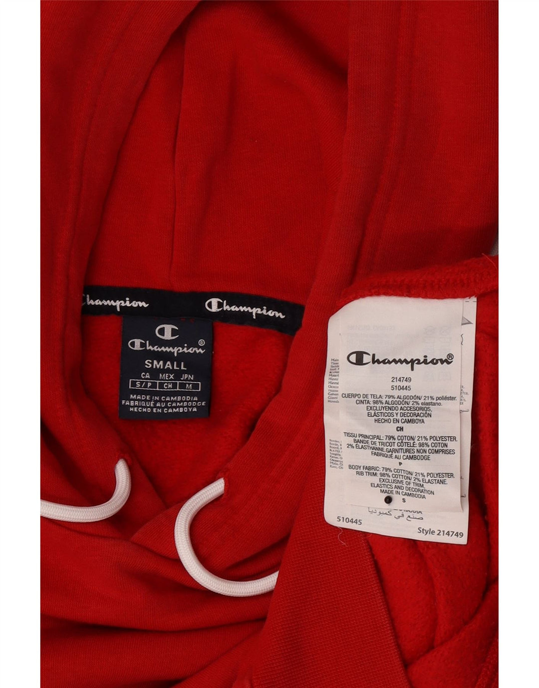Maglione con cappuccio da uomo Champion piccolo in cotone rosso