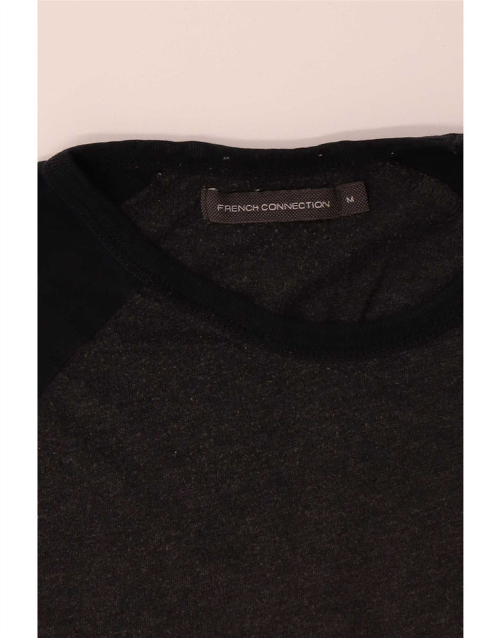 T-shirt da uomo French Connection Top in cotone color block grigio medio