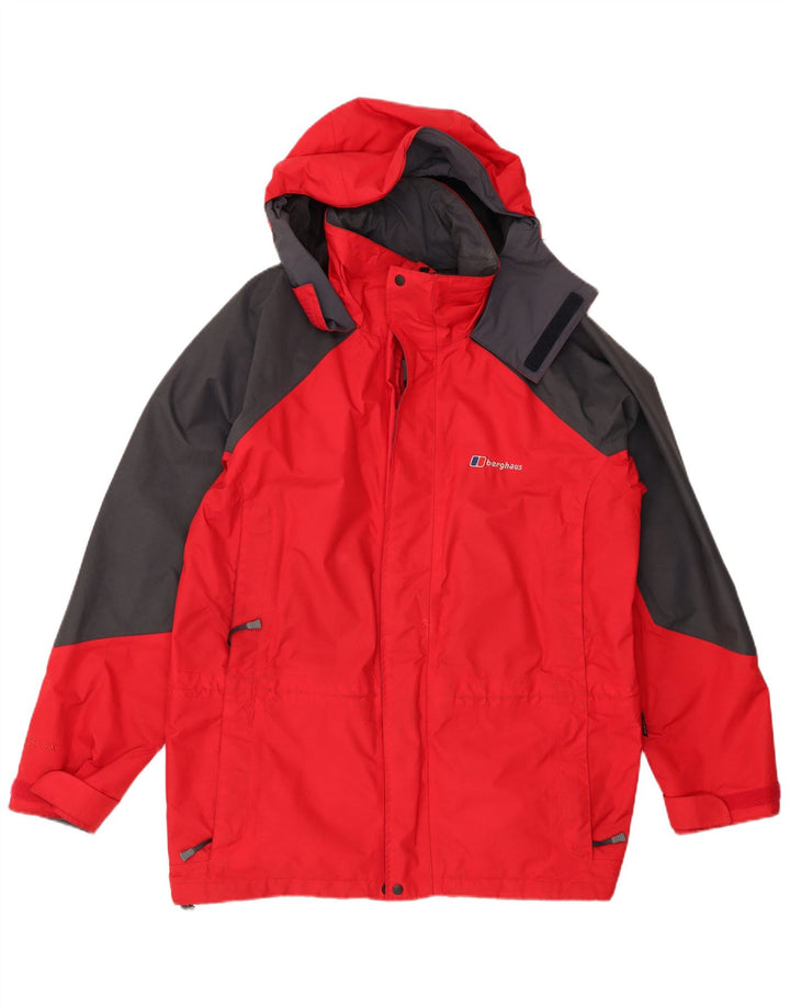 Giacca antipioggia da uomo con cappuccio Berghaus UK 38 nylon color block rosso medio