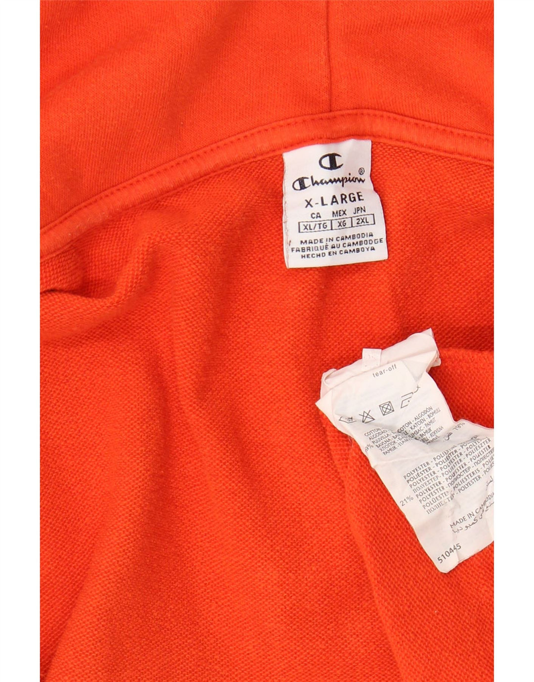 Felpa con cappuccio e zip grafica da donna CHAMPION UK 18 XL Orange Colourblock