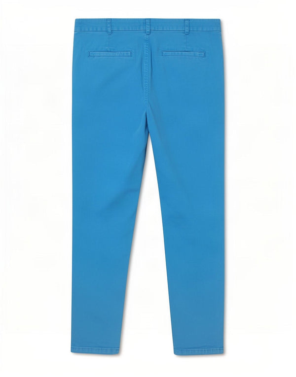 Pantaloni Chino Dritti Da Donna Benetton IT 42 Medio W30 L28 Blu Cotone