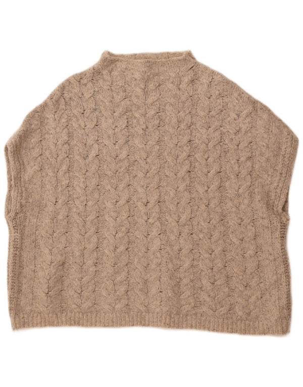 WHITE STUFF Canotta oversize da donna con collo dolcevita UK 16 Large Grigio