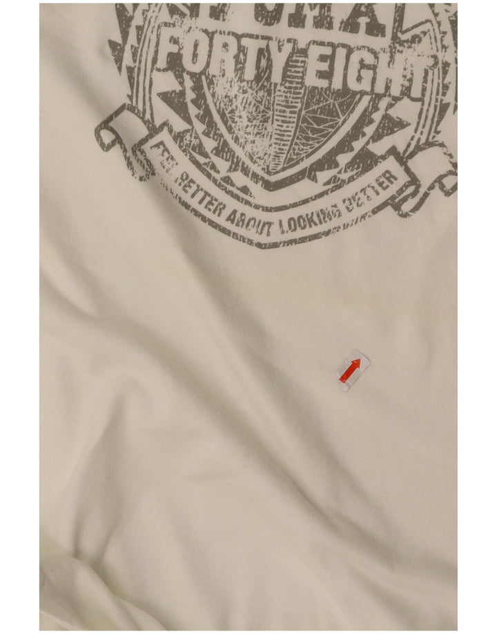 PUMA Mens Graphic T-Shirt Top Medium White Colourblock