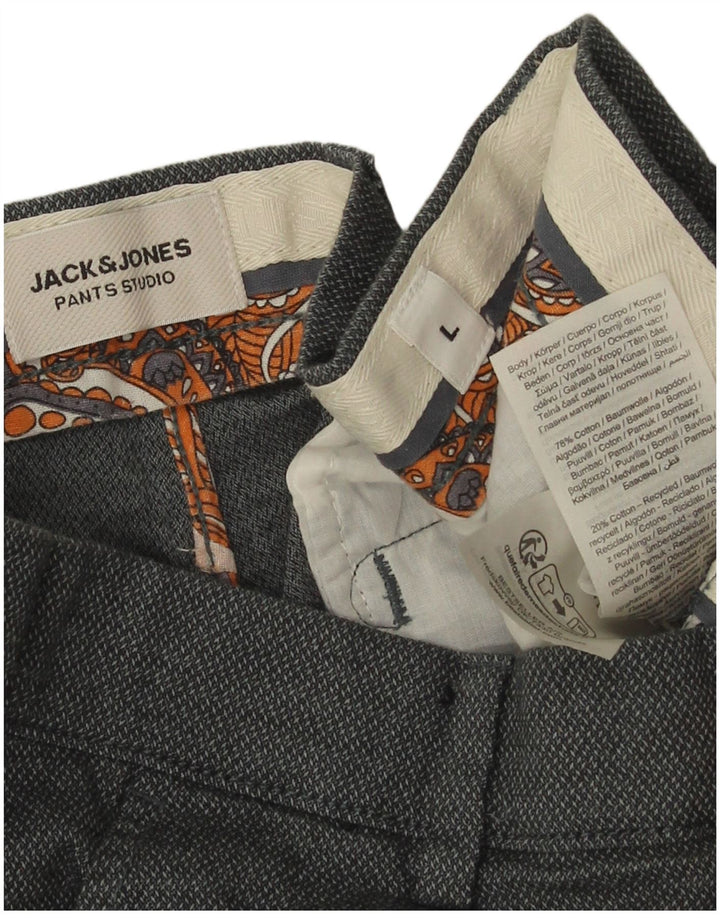 Pantaloncini chino da uomo Jack & Jones grandi W34 cotone maculato grigio