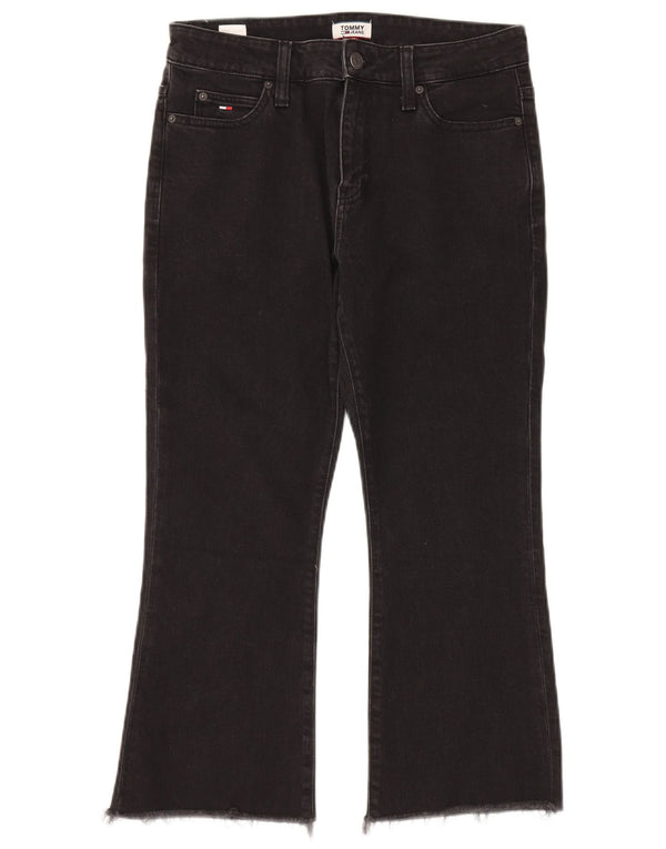 Jeans cropped svasati da donna Tommy Hilfiger W31 L24 cotone nero