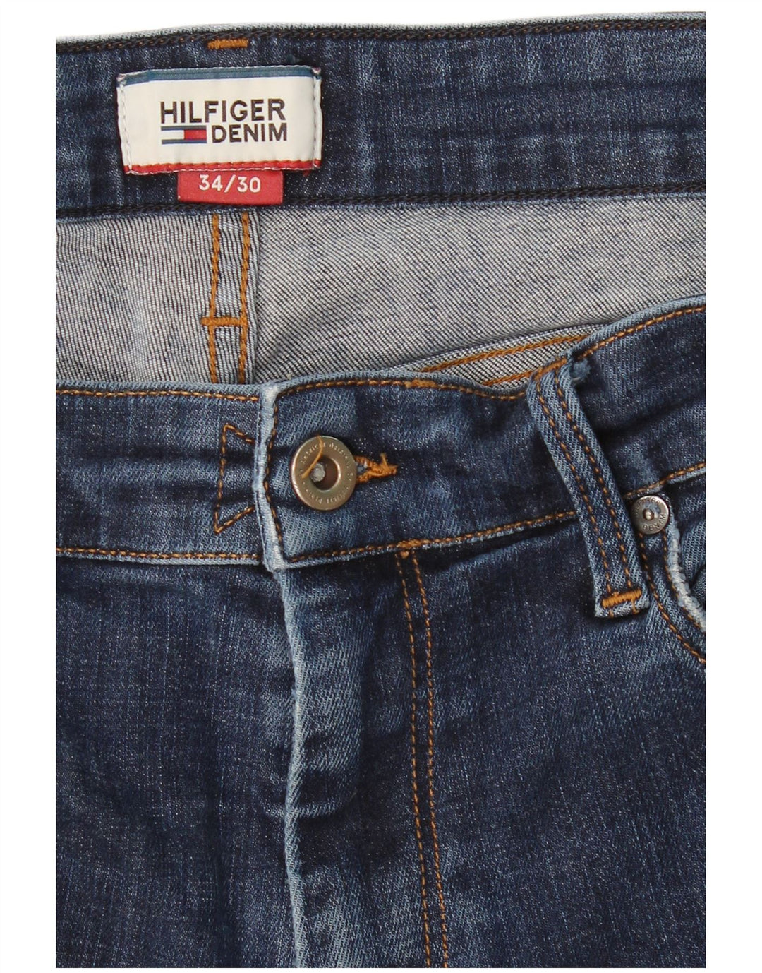 TOMMY HILFIGER Jeans slim affusolati da uomo W34 L30 cotone blu