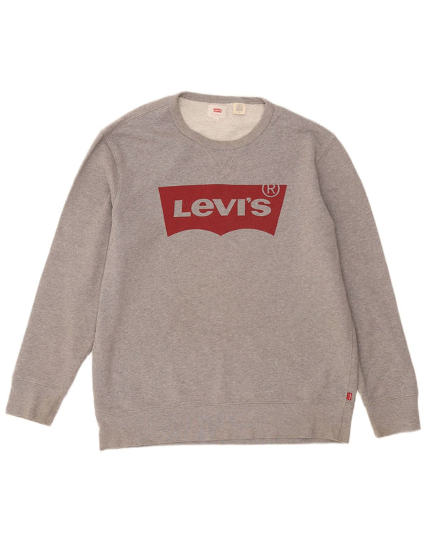 Felpa grafica da uomo Levi's in cotone grigio medio