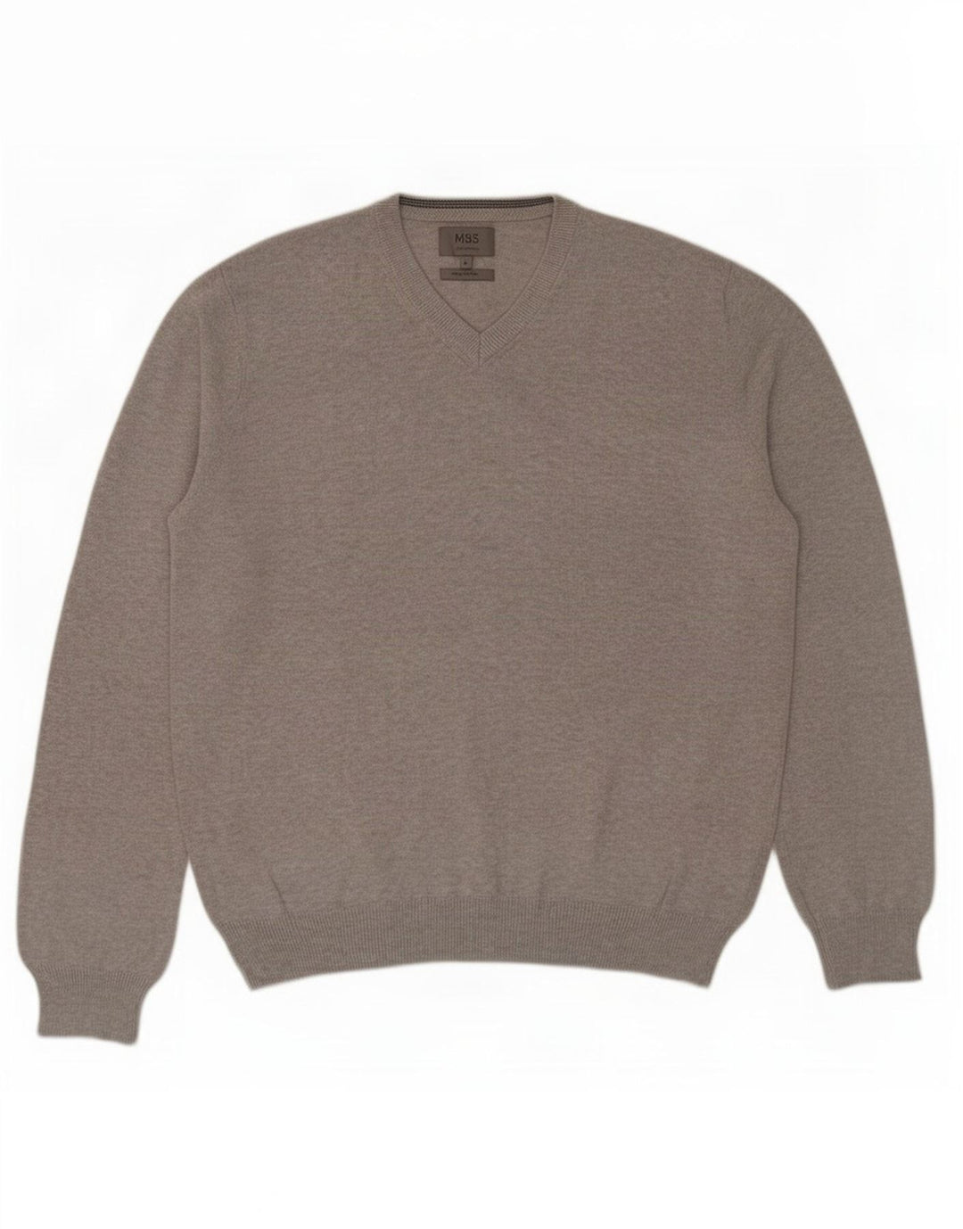 Maglione da uomo Marks & Spencer con scollo a V, grande cotone grigio