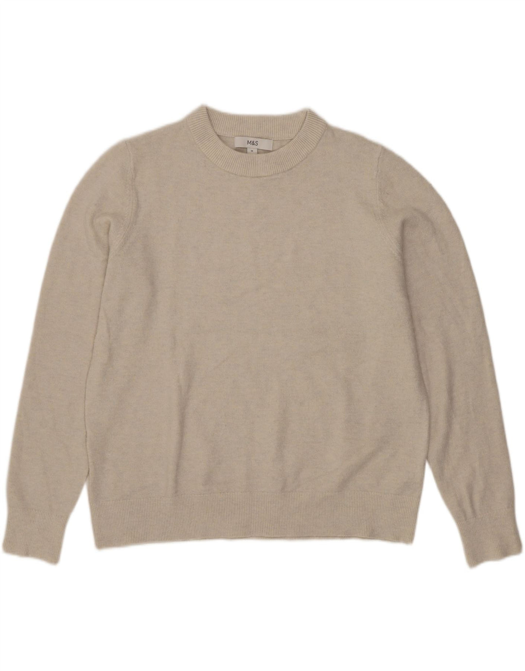 Maglione maglione girocollo da donna Marks & Spencer UK 14 Beige medio