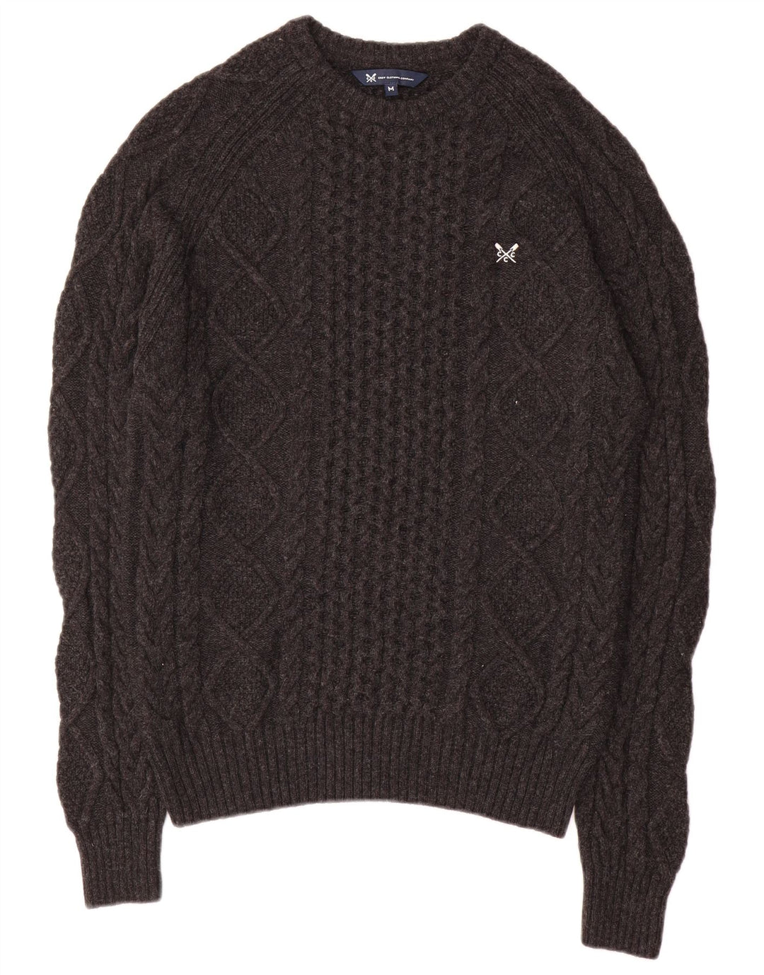 Crew Clothing Maglione da uomo con scollo a barca in viscosa grigio medio