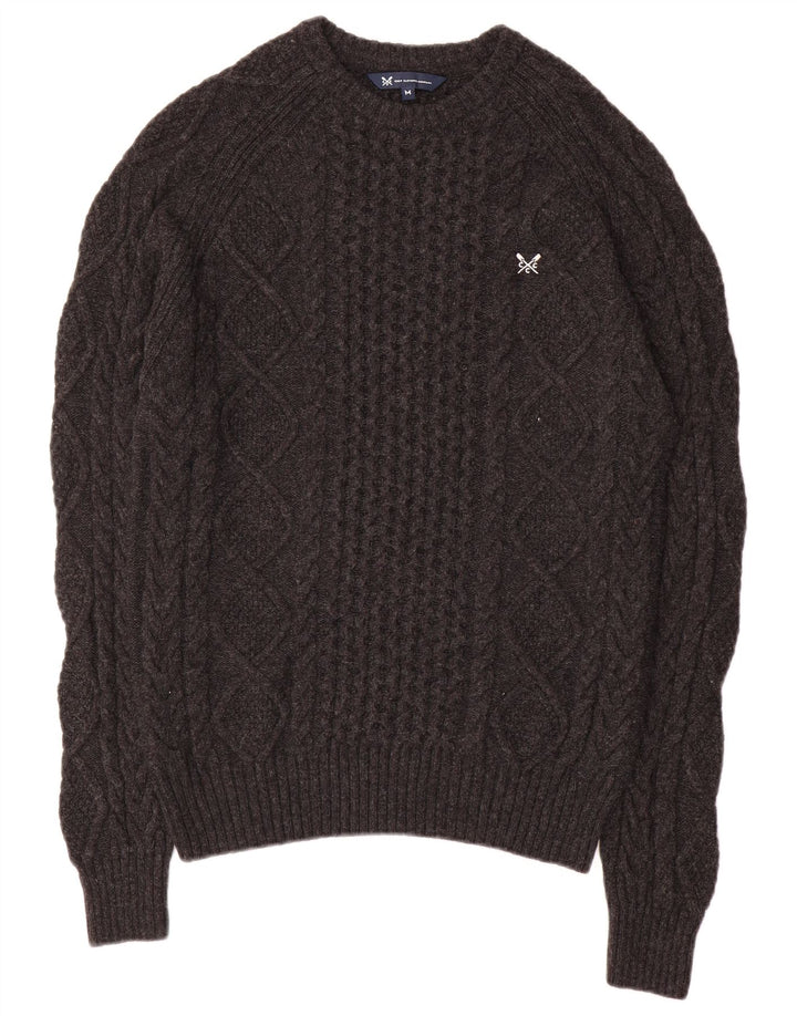 Crew Clothing Maglione da uomo con scollo a barca in viscosa grigio medio