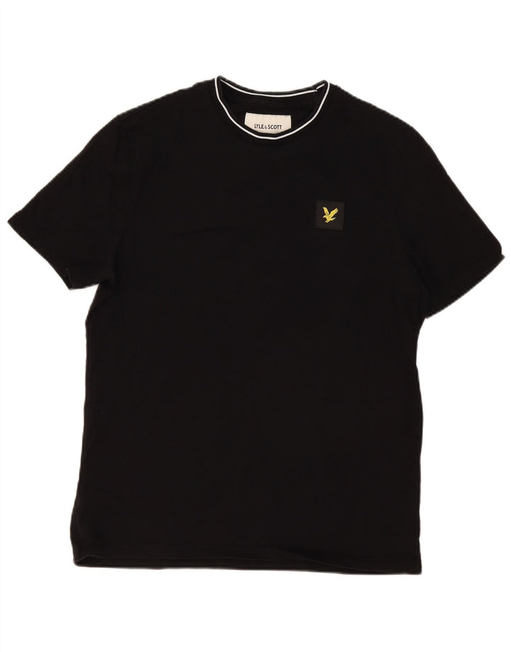 Lyle & Scott T-shirt da uomo dalla vestibilità rilassata, piccola, in cotone nero