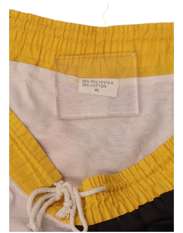 Pantaloncini da bagno grafici vintage da uomo XL in poliestere color block multicolore