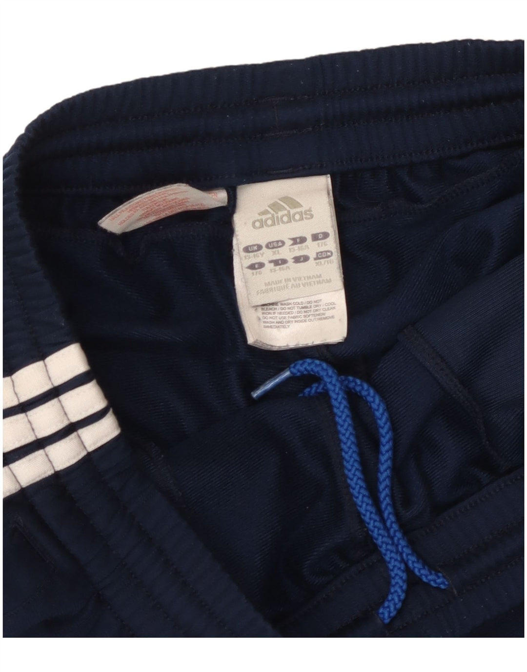 Pantaloncini sportivi Adidas da ragazzo 15-16 anni in poliestere color block blu navy