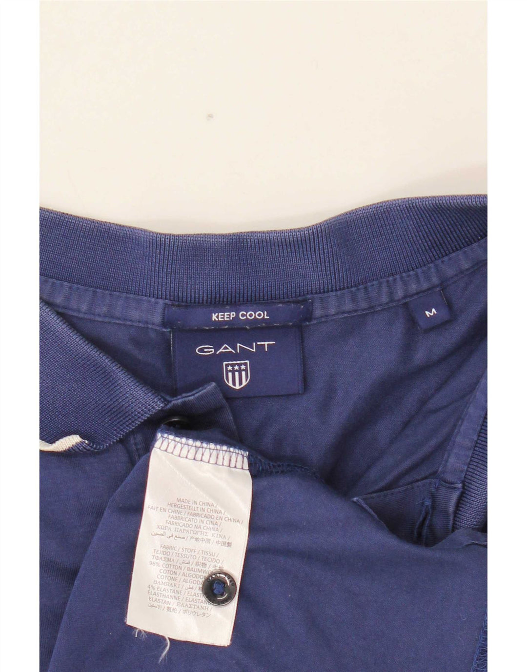 Polo da uomo Gant in cotone a righe medie blu navy