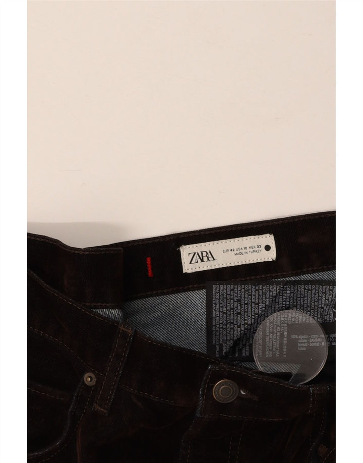 Jeans corti da donna ZARA EU 42 Large W32 L25 cotone marrone