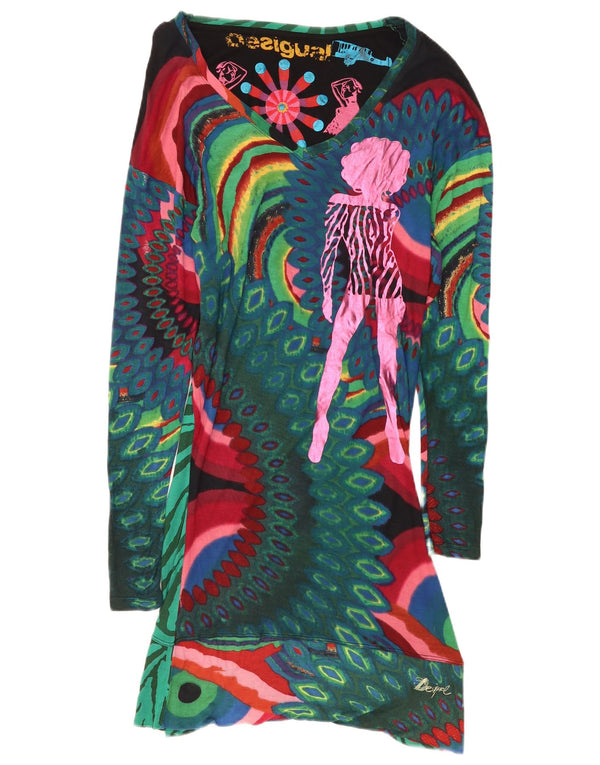 Abito tubino grafico da donna Desigual UK 18 XL multicolore geometrico