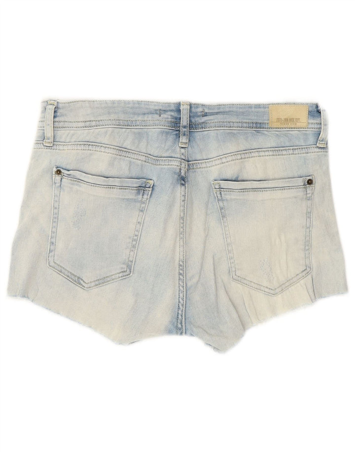 Pantaloncini di jeans invecchiati Zara da donna EU 38 piccoli W28 blu