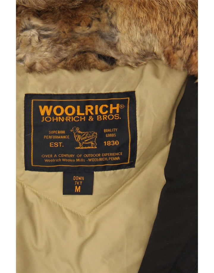 Giacca imbottita con cappuccio da donna Woolrich UK 14 cotone medio nero
