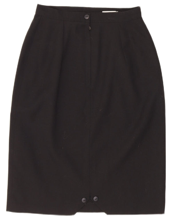Avviso Gonna a tubino a vita alta da donna UK 10 piccola W22 poliestere nero