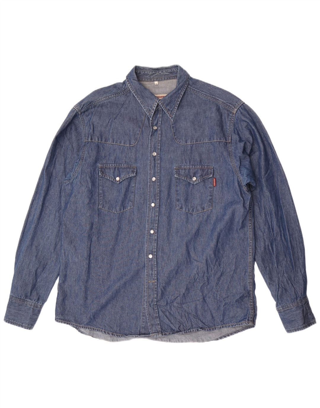 Camicia Jeans Uomo Americanino XL Blu Cotone