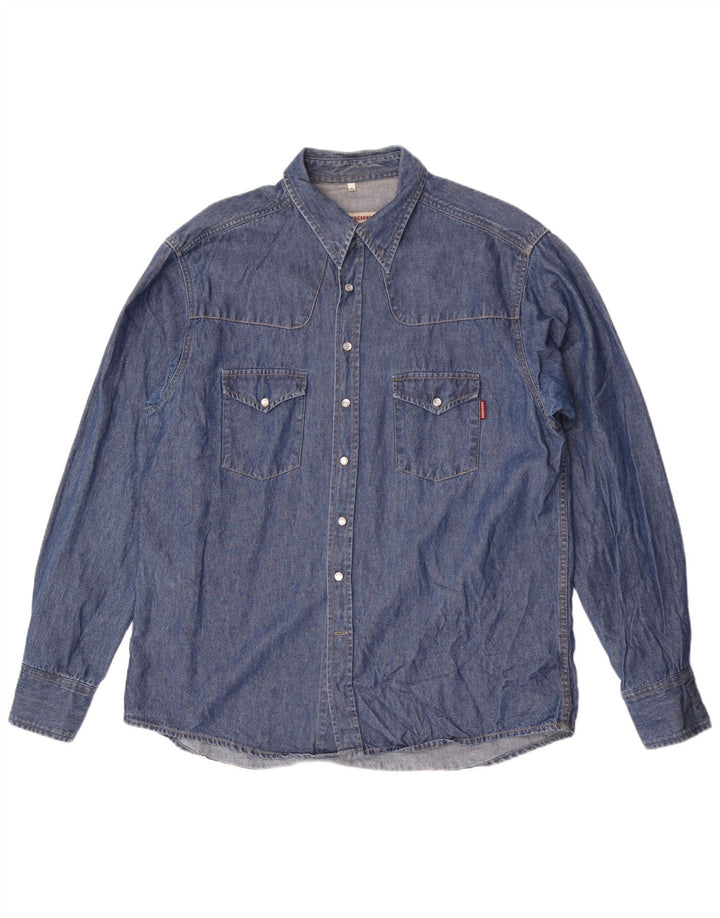 Camicia Jeans Uomo Americanino XL Blu Cotone