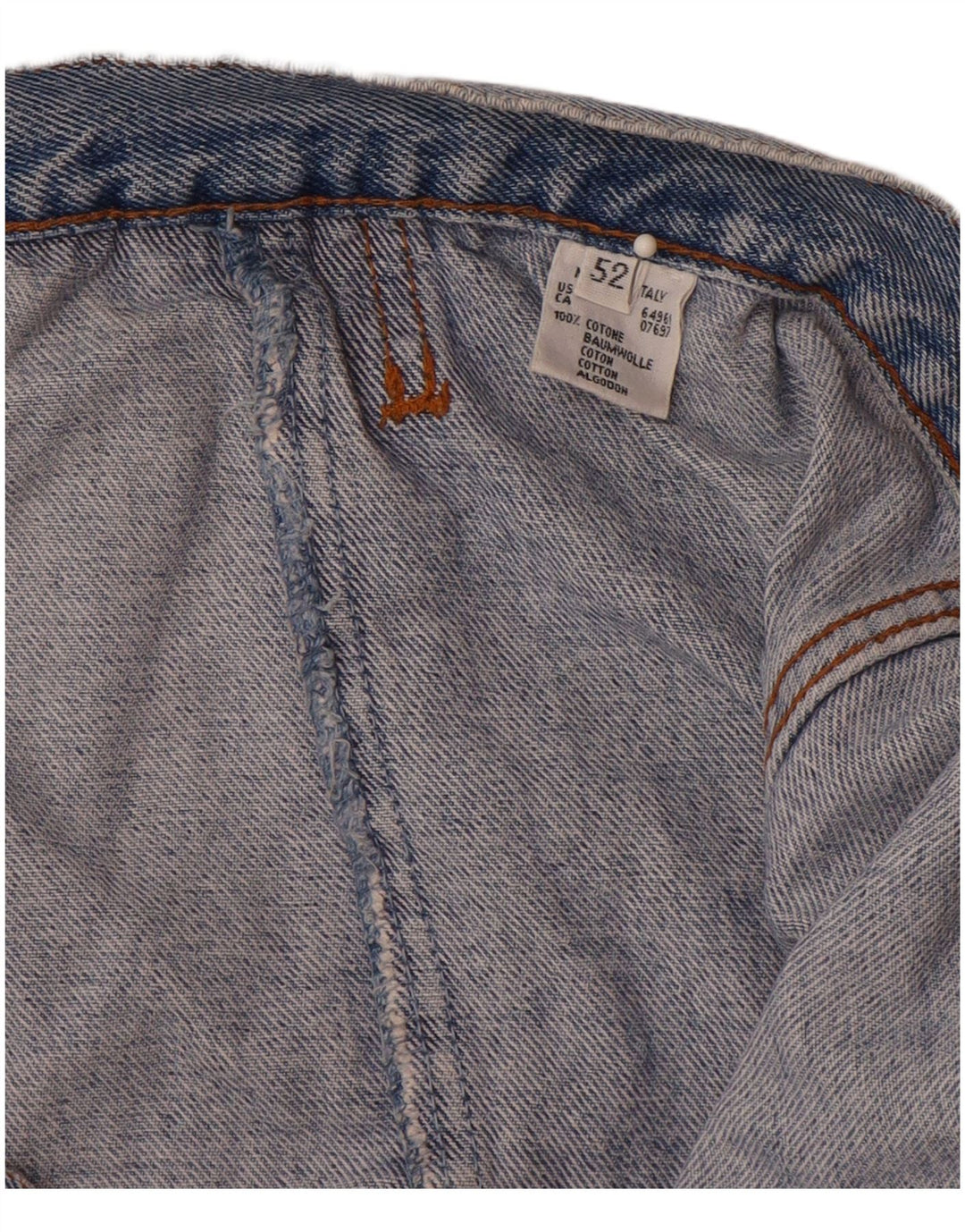 Giacca Jeans Uomo BENETTON IT 52 XL Blu Cotone