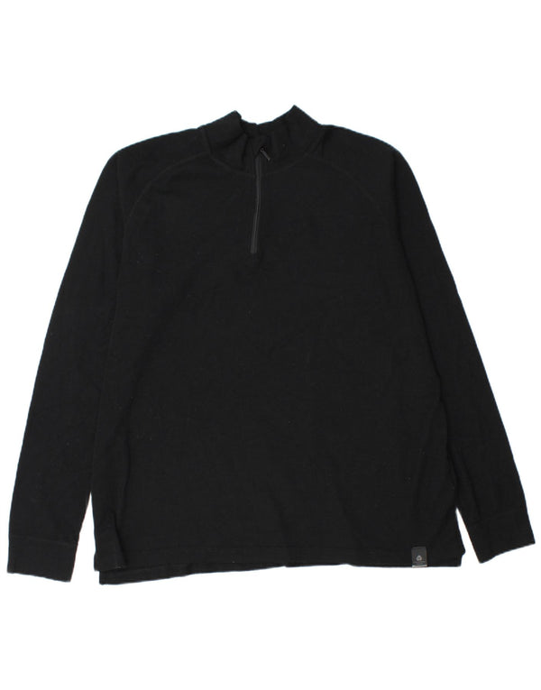 Maglione da uomo con collo con zip Mountain Warehouse 2XL lana merino nera