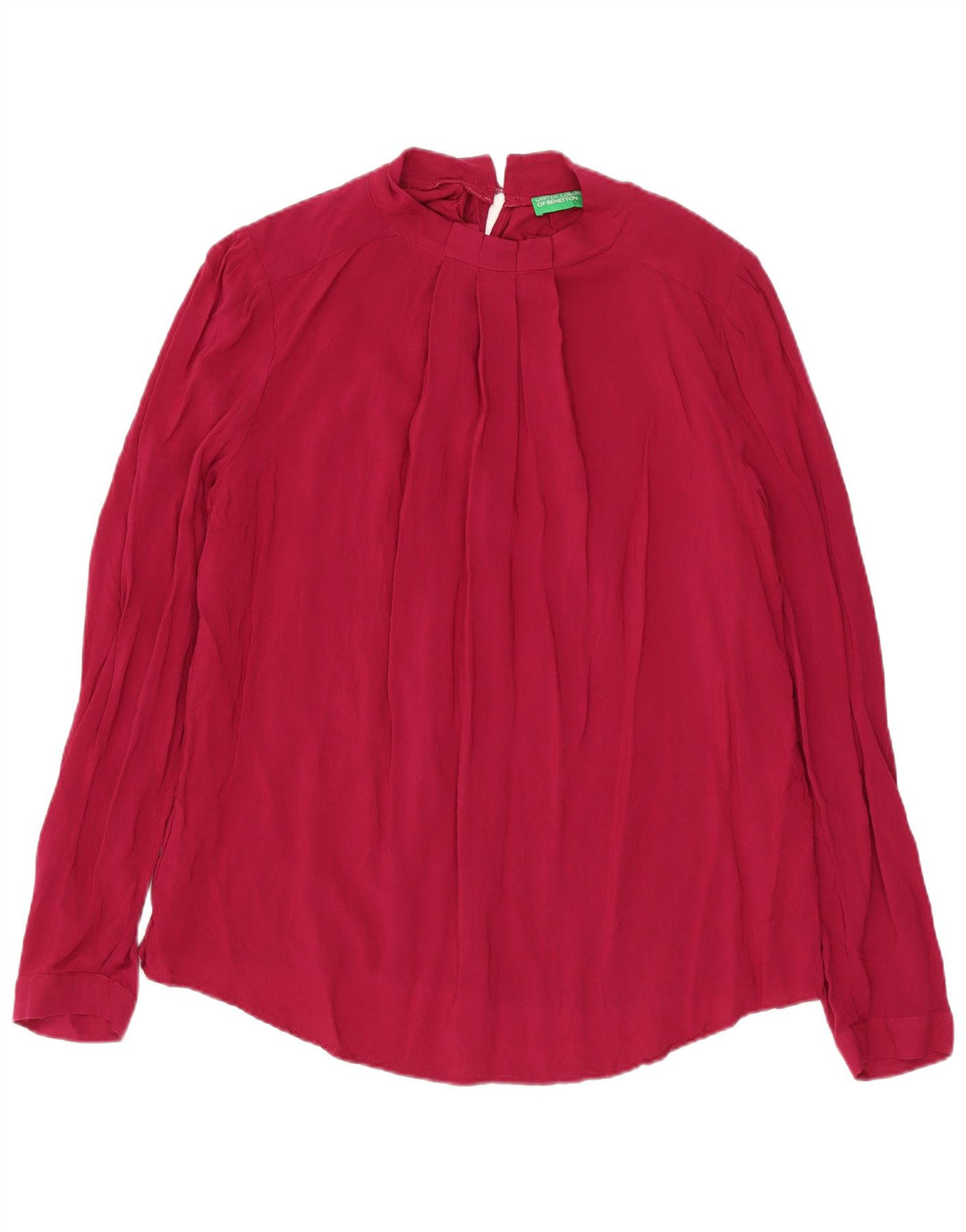BENETTON Camicetta a maniche lunghe da donna UK 18 XL Borgogna