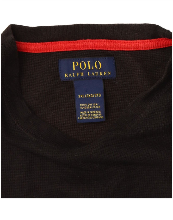 POLO RALPH LAUREN Top da uomo manica lunga 2XL cotone blu