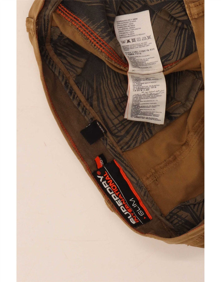 Pantaloncini chino slim da uomo Superdry W30 cotone beige medio