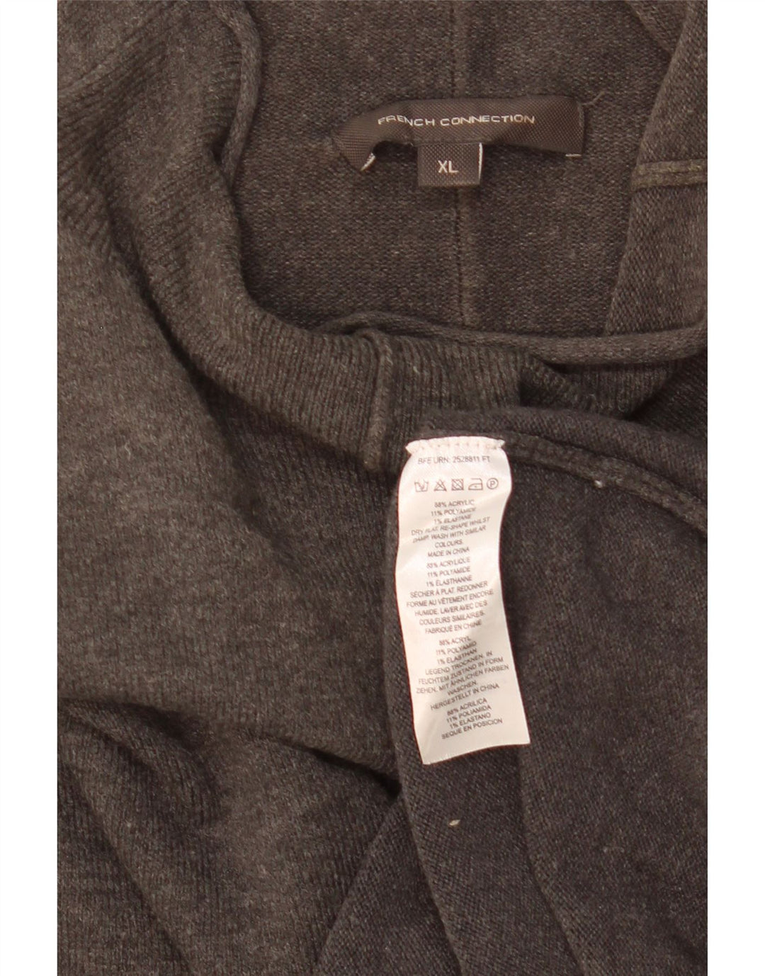 Maglione maglione da donna con collo alto French Connection UK 18 XL Grigio