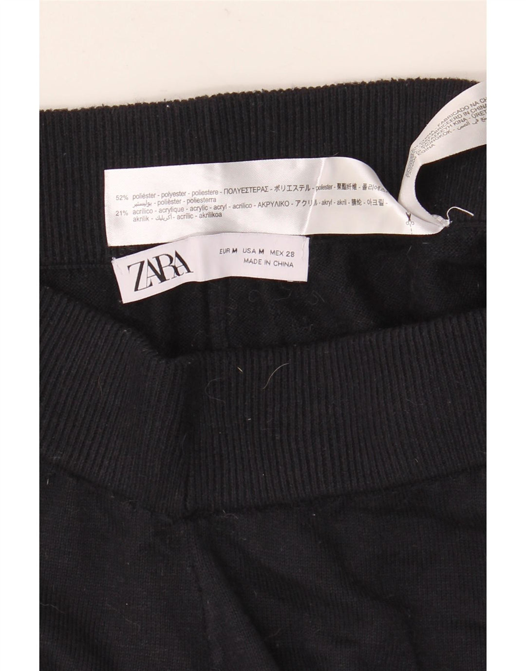Pantaloni da tuta da donna Zara UK 14 Poliestere blu navy medio