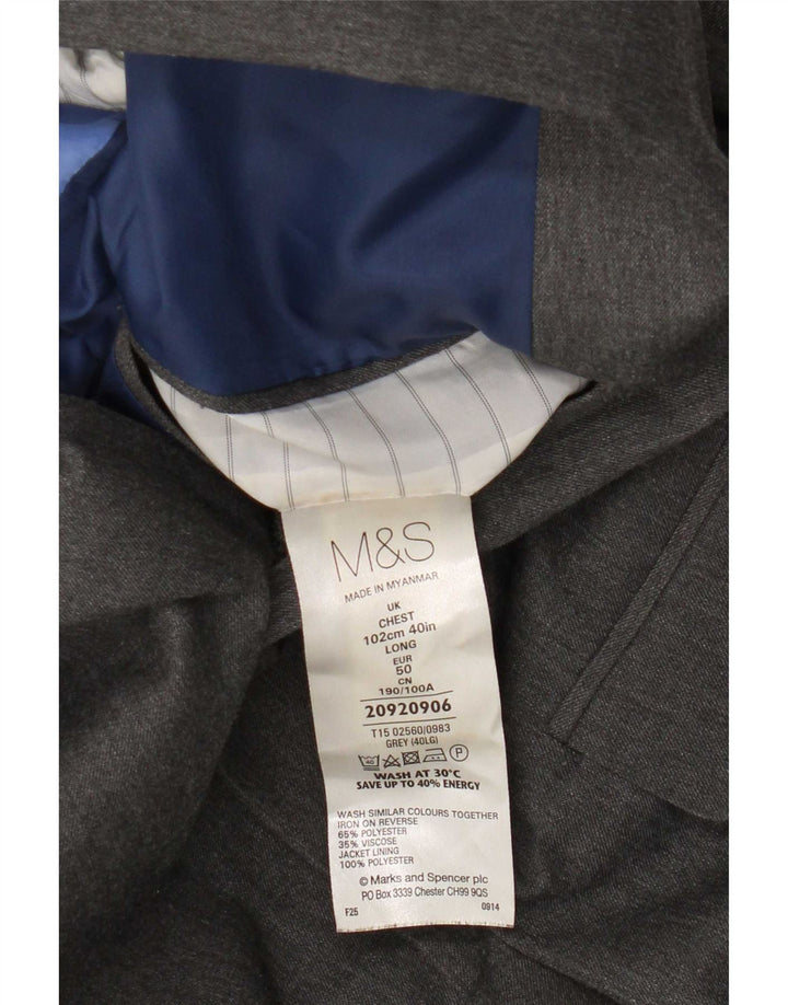 Marks & Spencer Giacca lunga da uomo a 2 bottoni UK 40 Grigio medio