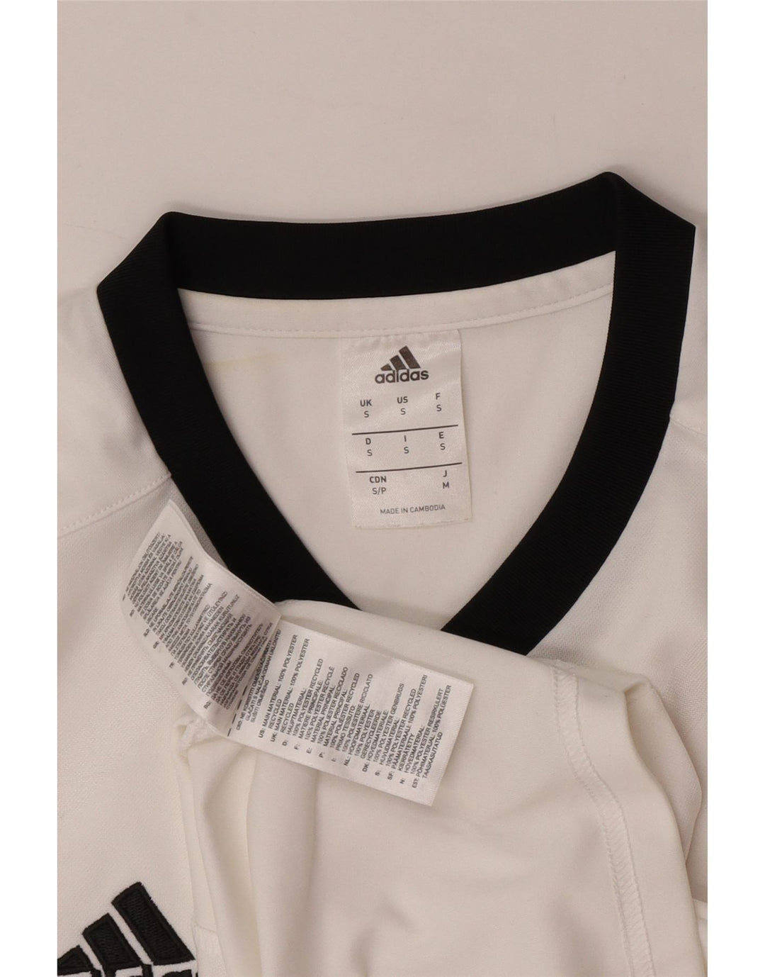 T-shirt Adidas Climalite da uomo piccola in poliestere bianco