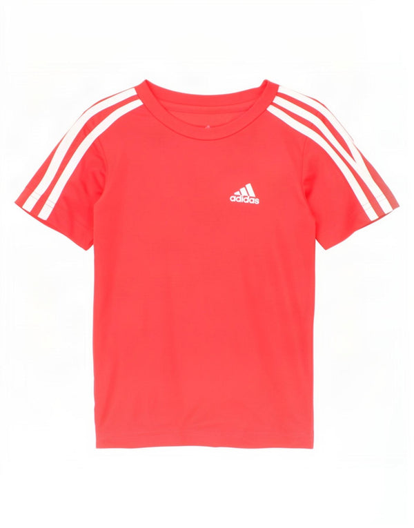 T-shirt grafica Adidas Aeroready da ragazzo, 4-5 anni, in poliestere rosso