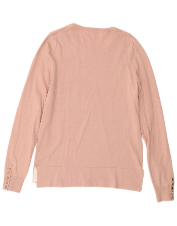 BODEN Womens Crew Neck Jumper Sweater UK 10 Small Pink Cotton