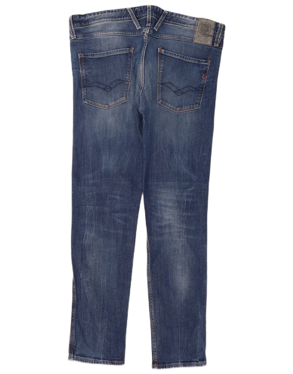 Replay Jeans Anbass Slim da Uomo W34 L32 Cotone Blu